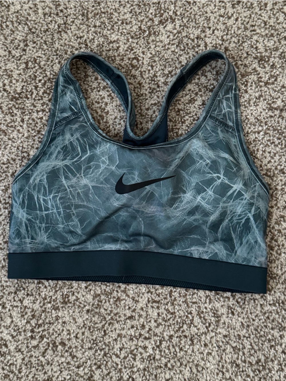 Nike Women's Green Print Racerback Sports Bra